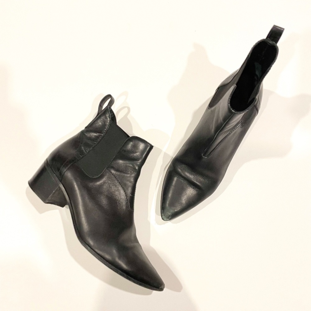 Black leather “jodphur boot” by Alumnae
